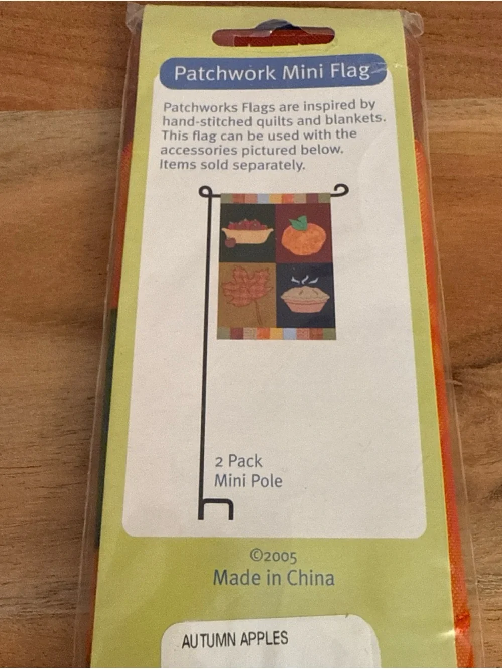 Mini House Flag Four Autumn Symbols Fall Apples Pumpkin, Pie Maple Leaf 13”x18”